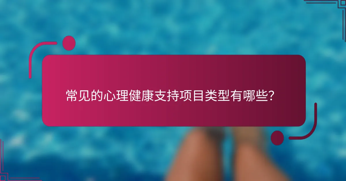 常见的心理健康支持项目类型有哪些？