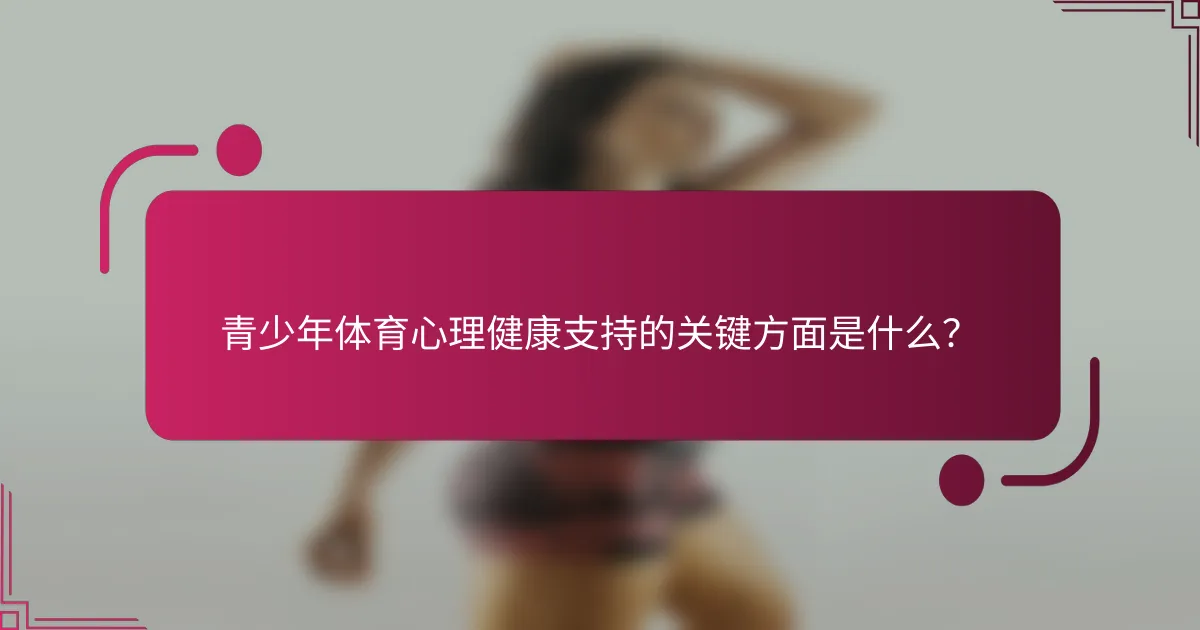 青少年体育心理健康支持的关键方面是什么？