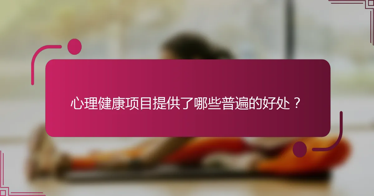 心理健康项目提供了哪些普遍的好处？