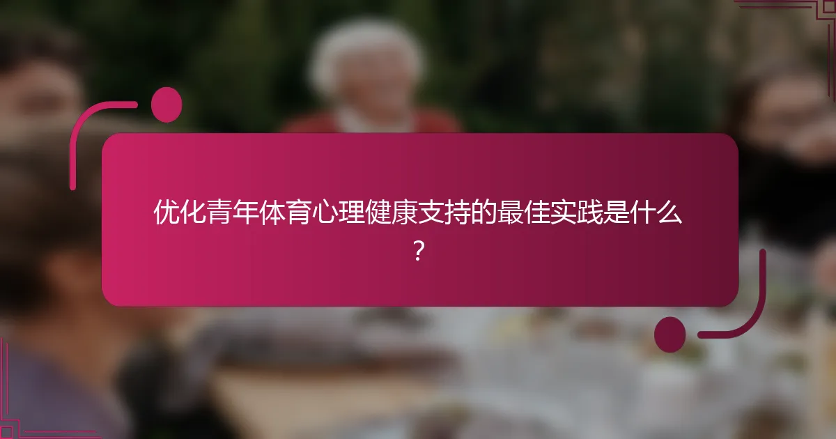 优化青年体育心理健康支持的最佳实践是什么？