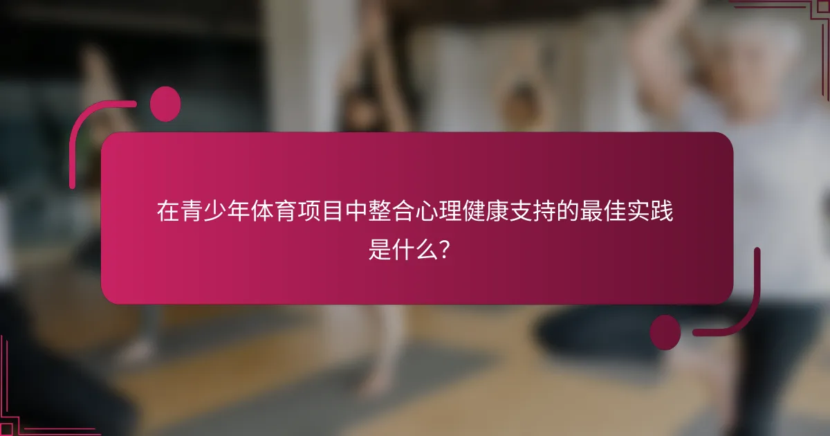 在青少年体育项目中整合心理健康支持的最佳实践是什么？