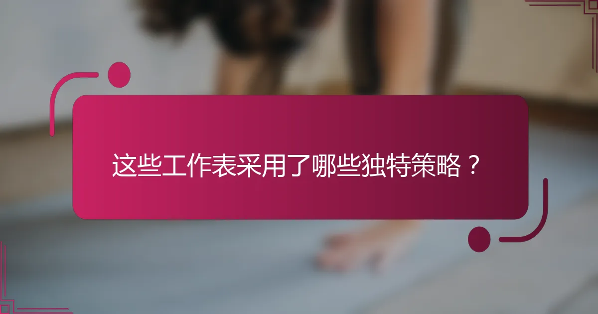 这些工作表采用了哪些独特策略？