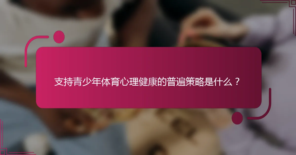 支持青少年体育心理健康的普遍策略是什么？