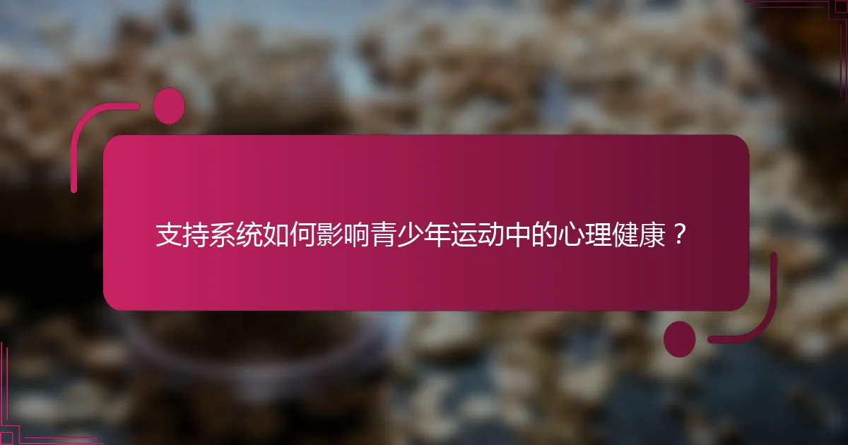 支持系统如何影响青少年运动中的心理健康？