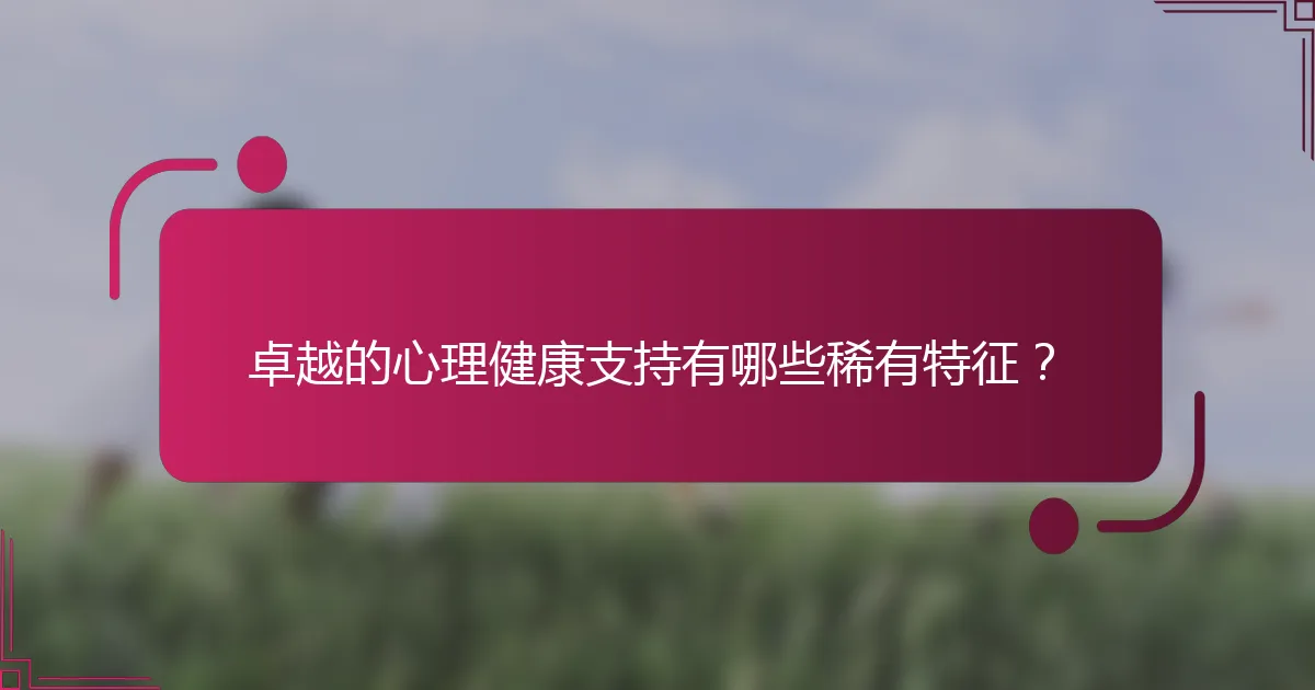 卓越的心理健康支持有哪些稀有特征？